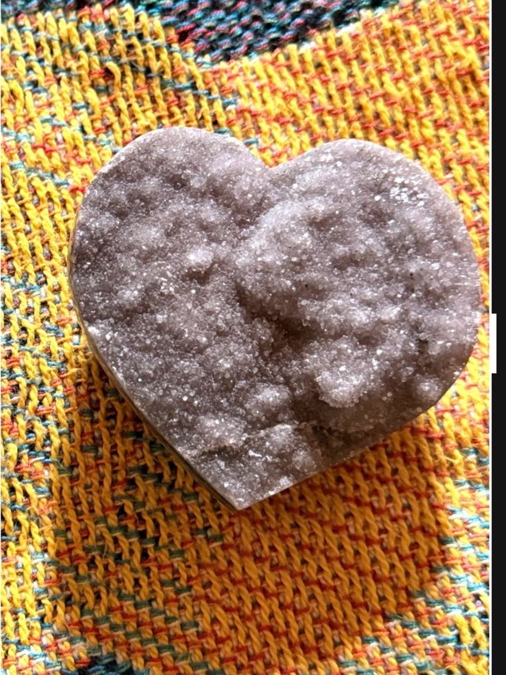 Heart-Shaped Druzy Amethyst Crystal Accent - Gray - Picture 1 of 2